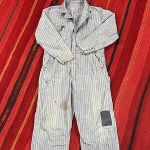 Vintage Big Ben Wrangler Striped Coveralls 44 Short Railroad Hickory Stripe USA